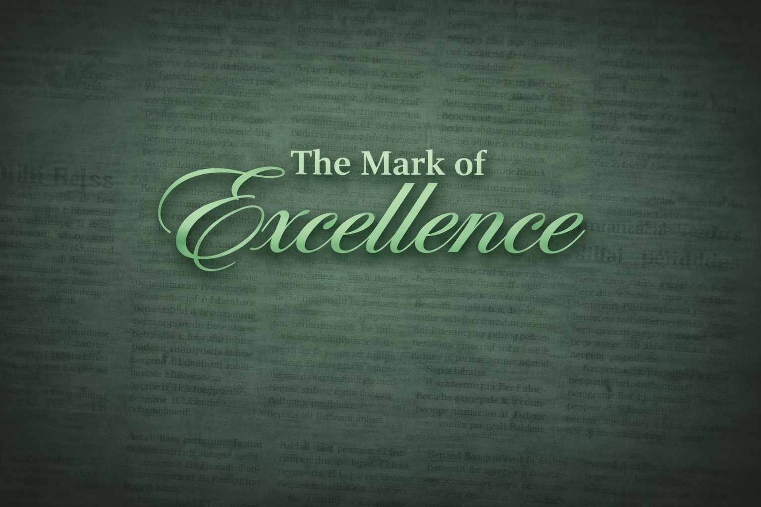 The Mark of Excellence publication slide